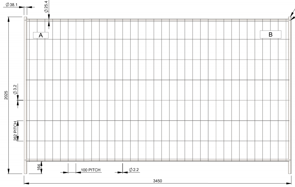 Mobilā žoga panelis 2x3.5m ST25