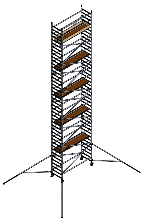 Aliuminio bokštas h=11,2m, 250x85 MN250 BOSS Clima analogas