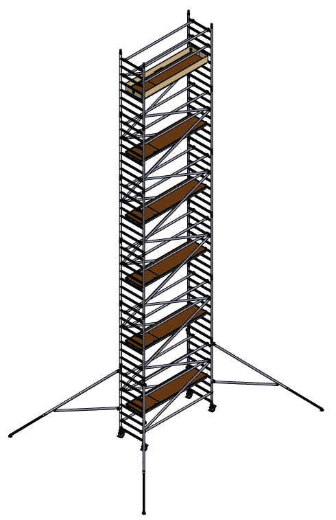 Aliuminio bokštas h=12,2m, 250x85 MN250 BOSS Clima analogas